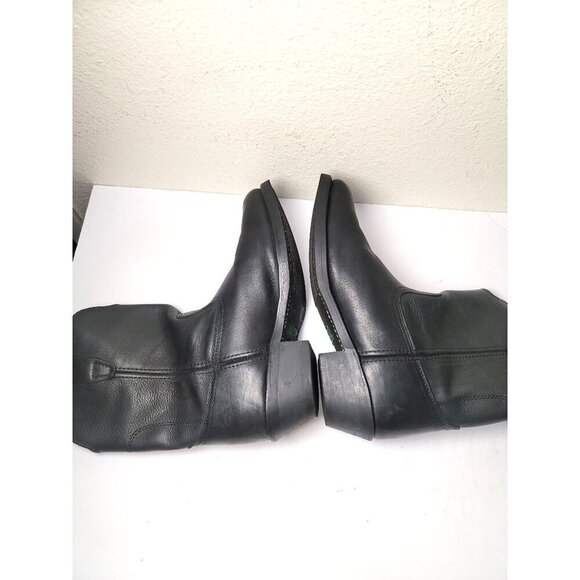 Vintage Black Soft Leather Flame  AND Oil Resistant Engineer Wester Boots Size 1 - Picture 5 of 15